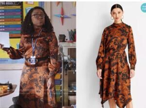 Future Collective Bronze & Black Long Sleeve Midi Dress Size Medium